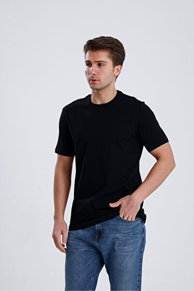 Dark Forest Sıfır Yaka (KALIN DOKULU) Regular Fit Düz Kısa Kol Erkek T-shirt 201sp