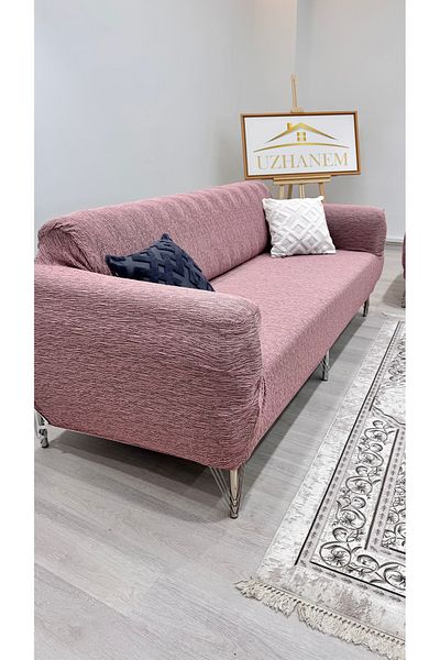 uzhanem Set cuvertură de canapea elastică din bumbac jacquard flexibil 3+3+1+1 - lavabil