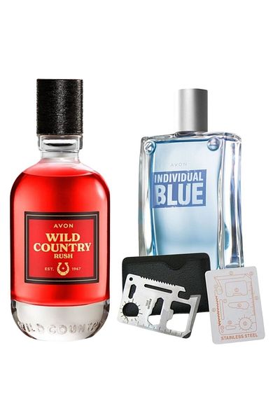 Dactylion Set apa de toaleta Wild Country Rush 75 ml, Individual Blue 100 ml, card multifunctional
