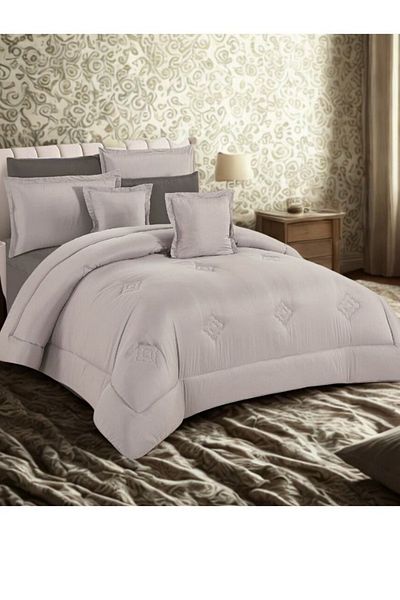 smart home Double-Sided Duvet Set, 8-Piece Microfiber Quilted Bedspread, 8-Piece Comforter Set