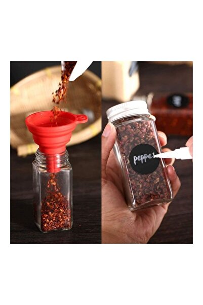 Yelajoy Set of 24 Spice Jars, High Quality Glass, Hermetically Sealed, 10.5x4.3 Cm, Suitable for Kitchen