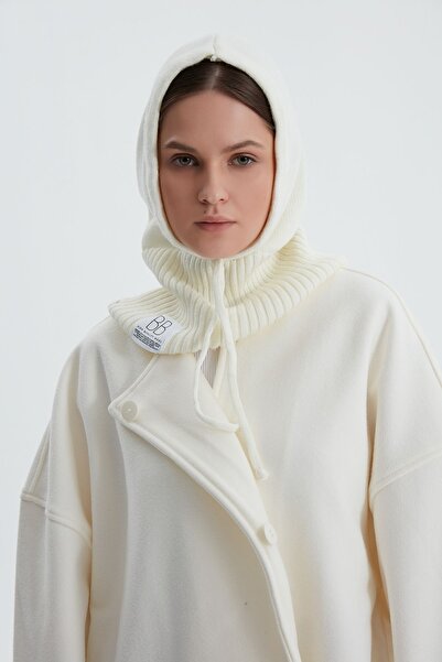 Birgül Bektaş Ecru Semi-Corded Knitwear Beret