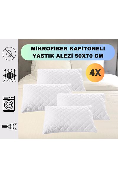 SER&YAT 4 Pcs Pillow Mat Microfiber Quilted Pillow Mat Waterproof Pillow Case 50x70 CM