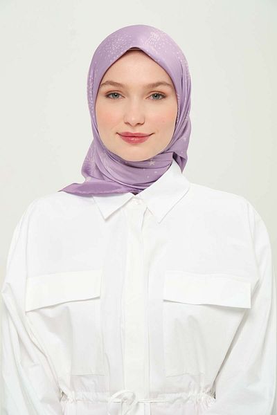 Madame Polo Digital Rayon Scarf Multicolor Patterned Daily Wrinkle-Free Non-Slip 90X90Cm