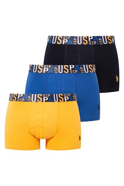 U.S. Polo Assn. Ανδρικά Saks - Yellow - Navy Blue 3-Piece Boxers