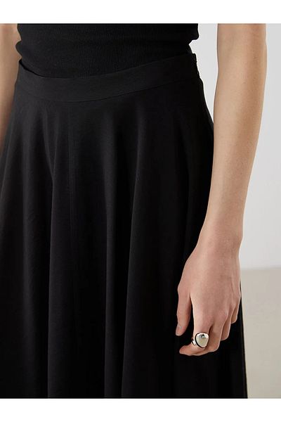 LC Waikiki Lcw Vision Black Waist Zippered Pleated Skirt