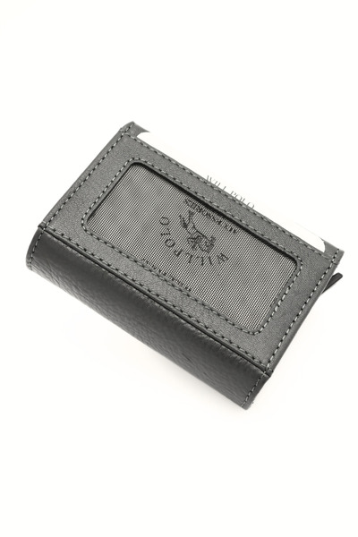 willpolo Γνήσιο Γνήσιο Γνήσιο Πορτοφόλι Θήκης Γκρι Κάρτας Μοτέρ με θήκη από φυσικό δέρμα αγελάδας