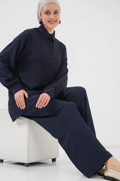 Bigdart Γυναικείο Πλεκτό Hijab Κάτω Σετ 6711 - Navy Blue