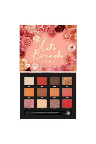 w7 Eyeshadow Palette, W7, Let's Brunch, With Vickaboo Pressed Pigment, 12 shades