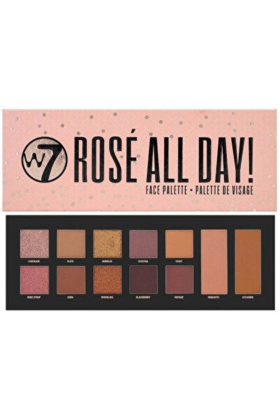 w7 Eyeshadow and face palette, W7, Rose All Day Face Palette, 12 colors
