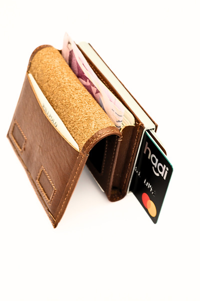 willpolo Γνήσιο πορτοφόλι από φυσικό δέρμα αγελάδας με αυτόματο μηχανισμό θήκης καρτών μαύρισμα με θήκη