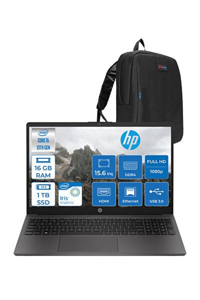 HP 250 G10 Intel Core I5 1334U 16GB 1tb SSD Intel® Iris® Xᵉ Grafik Freedos 15...