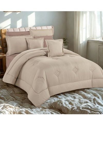 smart home Double-sided comforter set, 8-piece microfiber quilted bedspread, 8-piece comforter set