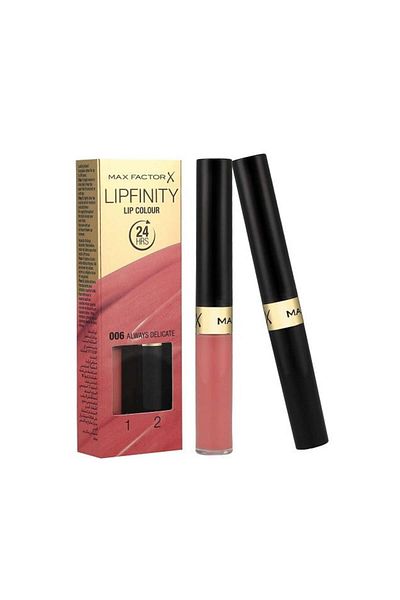 Max Factor Ruj de buze rezistent la transfer, Max Factor, Lipfinity, 006 Always Delicate