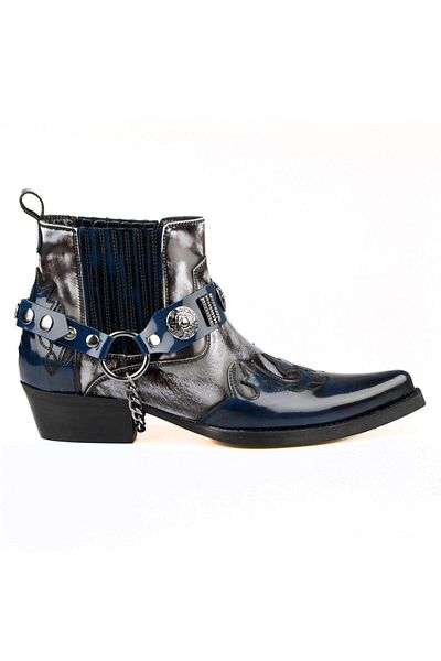 FootCourt Navy Blue Men's Cowboy Boots (Gar)