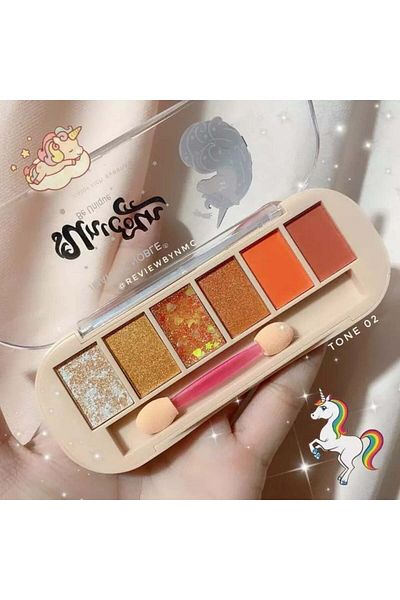 IMAN OF NOBLE Paletă de farduri de pleoape Ves3051 cu 6 farduri de pleoape, Unicorn, 02, 15 g