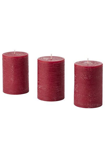 IKEA STÖRTSKÖN Scented pillar candle, Berries/red, 30 hr