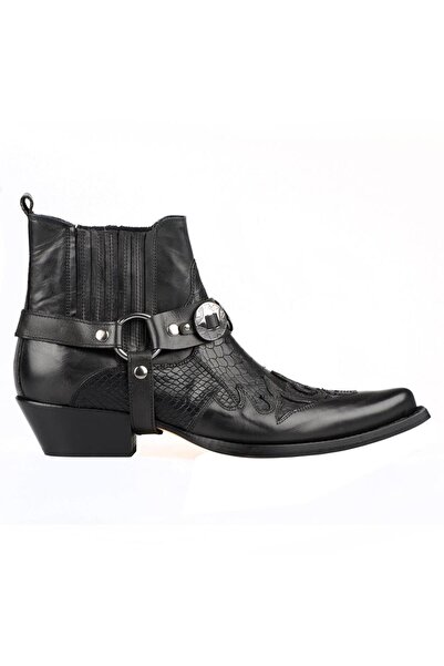 FootCourt Siyah Western Erkek Kovboy Botu