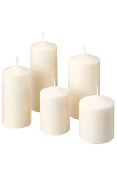 IKEA FENOMEN Unscented block candle, set of 5, natural