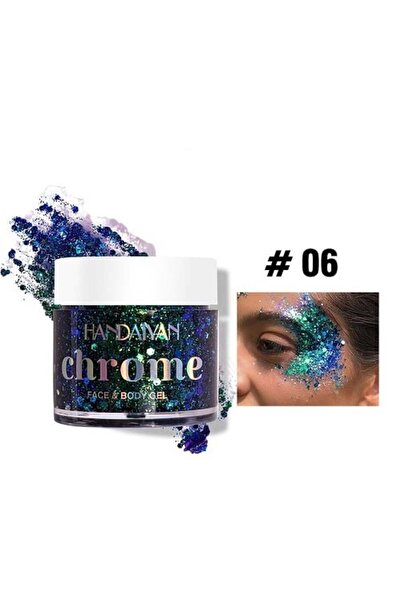 Handaiyan Glitter gel for face and body, Handaiyan, Chrome, 06, 32 g