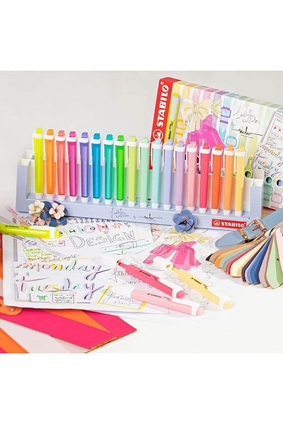 Stabilo Set Of 18 Textmarker Colors Swing Cool Pastel