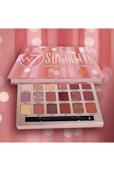 w7 Paleta očných tieňov W7 Socialite, 18 farieb