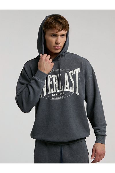EVERLAST Authentic Boxing Oversize Anthracite Men's Hooded Sweatshirt