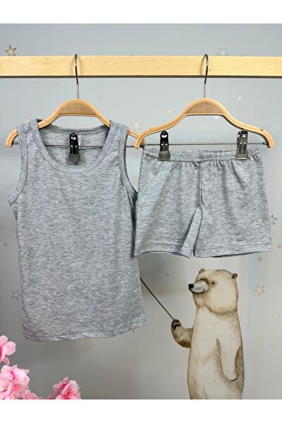 Little Miny Kids طقم بوكسر رياضي للأولاد باللون الرمادي من MinyKids