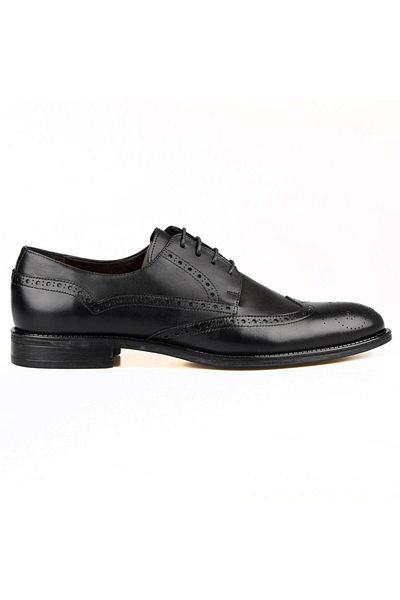 FootCourt Men's Oxford Large Size Shoes Black Leather