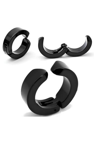 Takı Dükkanı Pair of 3mm Compression Male Steel Earrings Without Hole to Ears Mse1