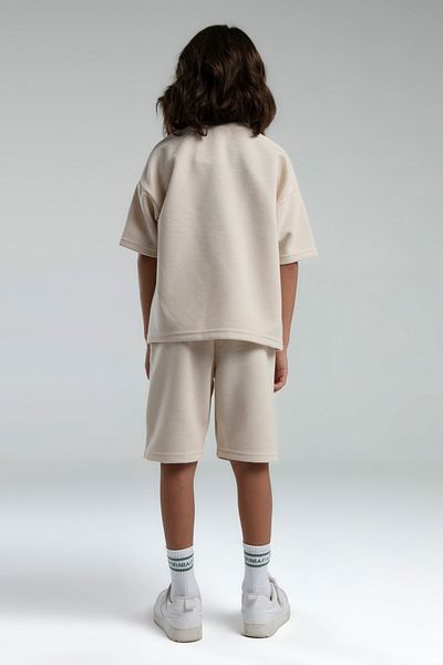 White Velvet Children's Cotton Shorts and T-Shirt Set