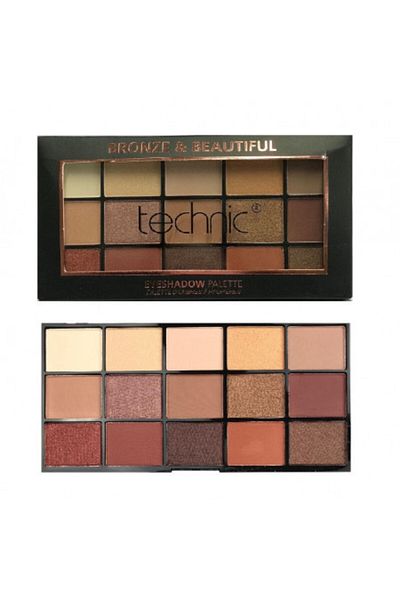 TECHNIC Paleta farduri de pleoape Technic Bronze & Beautiful, 15 farieb