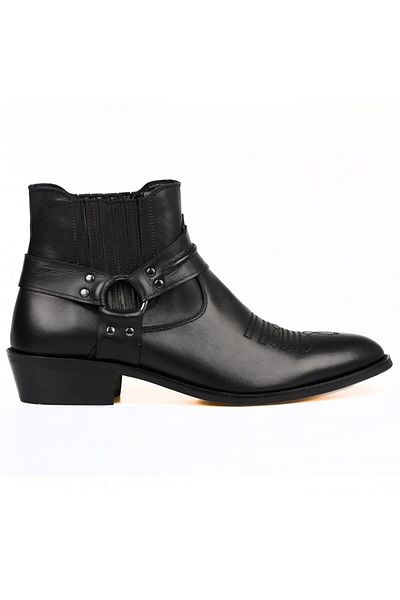 FootCourt Black Men's Cowboy Boots (Gringo)