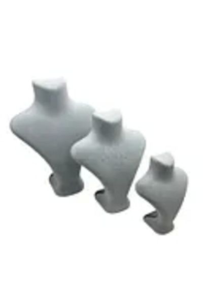 MeGass Dekor Domestic Production Suede Fabric Gray Color Three Size Jewelry Mannequin