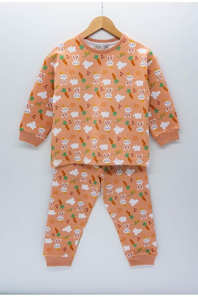 Little Miny Kids طقم بيجامة للفتيات من MinyKids بنمط أرنب مكون من خيطين بلون ...