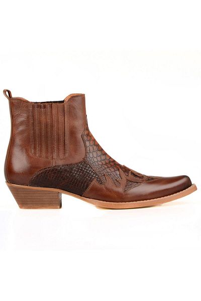 FootCourt Tan Men's Western Cowboy Boots