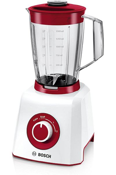 Bosch Electric Blender 1.5L, 2 Speeds with Pulse, 450W, White ,MMB12P4RGB