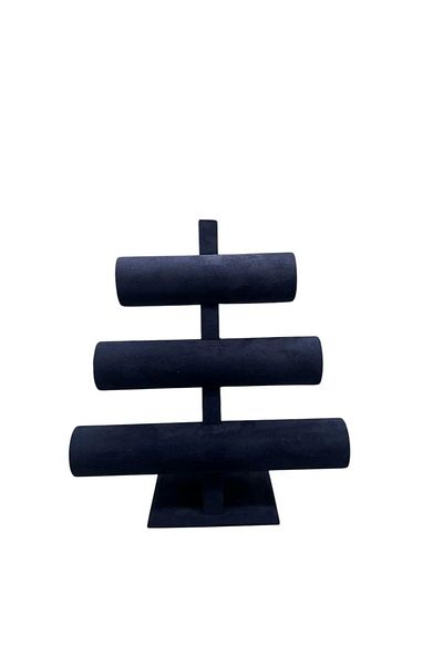 MeGass Dekor Domestic Production Geranium Fabric Navy Blue Color Three Stage Watch - Bracelet Display Stand