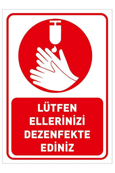 MIGNATIS Molimo vas da dezinfikujete ruke Ikonični crveni materijal od čaršav...