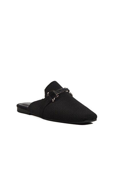 AYAKMOD Чорні трикотажні легкі та тонкі тапочки з закритим носком для жінок 277132 Z