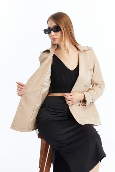Jamila Crop Seasonal Women's Trench Coat