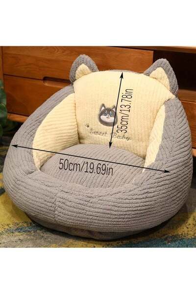 Yelajoy Reading Cushion, Cute Animal Shape, 50x50x35cm, Suitable for Home Decoration and Office Work, Coffee
