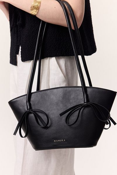 Manuka Black Sandy Bow Bag
