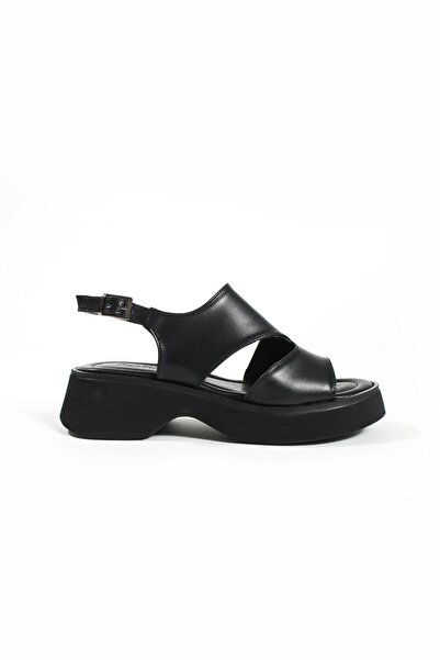 Seniorah Merial Black Women's Leather Sandals