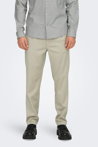 ONLY Men's Cotton Elastic Tapered Cut Pants 22030351