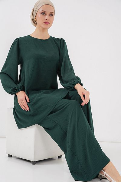 Bigdart Dámska tunika Pantalon Spodná súprava 6712 - Smaragdovo zelená