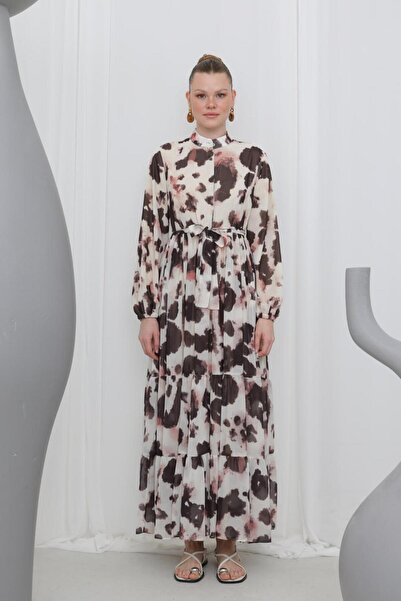 Puane 12601 Kadın Desenli Elbise