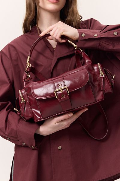 Manuka Mica Buckle Bag Burgundy