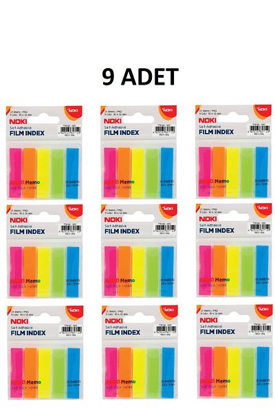 KarmaOfis 9 Pieces Memo Film Index 5 Colors 12X45Mm 25 Yp.