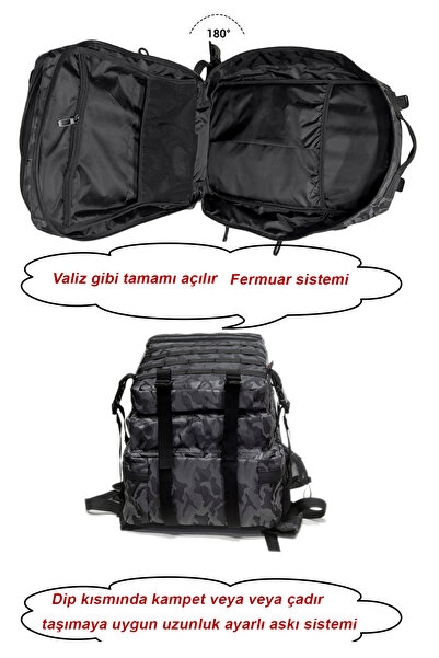 Bagworld Saraciye Kamuflaj Askeri Taktik Sırt Çantası Dağcı Kamp Çantası 1130